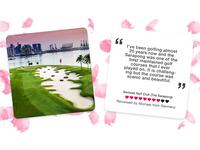 The Most Loved Course in Singapore is: Sentosa Golf Club (The Serapong).
Opened in 1982, the Serapong is a challenging par-72 course and is one of the top 5
championship courses in Asia. The course was recently renovated in 2007 and now boasts
bunker complexes and water hazards.