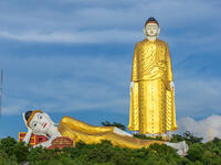 Laykyun Setkyar was built on top of Po Kaung Hills near the city of Monywa in central Myanmar. At its foot lies the largest reclining Buddha statue in the world. (Shutterstock/ File)