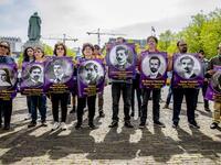 Protesters take part in a demonstration called by the Samenwerkende Armeense Organisatie (Cooperating Armenian Organization) to ask for the recognition of the Armenian genocide that took place 104 years ago, in the Hague, on April 23, 2019.  Bart Maat / ANP / AFP