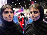 Cosplayers attend the Middle East Film & Comic Con on April 13 , 2019, in Dubai.  GIUSEPPE CACACE / AFP
