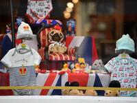 A Royal Baby outfit is pictured on display in a shop window as excitement builds in the town waiting for the birth of the child of Britain's Prince Harry and Meghan, Duke and Duchess of Sussex, on May 3, 2019.  Ben STANSALL / AFP