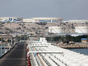Oil facility on Khark Island in southern Iran.