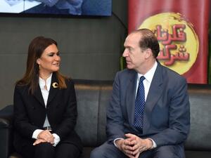 World Bank President David Malpass and Egypt's Minister of Investment and International Cooperation Sahar Nasr