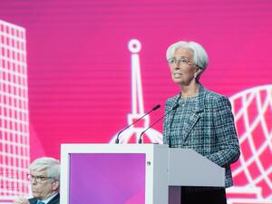IMF managing director Christine Lagarde addressing the Astana Economic Forum in Nur-Sultan.
