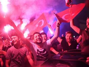 Turkish people gather to celebrate after the Istanbul mayoral elections re-run, at Kadikoy in Istanbul, on June 23, 2019.