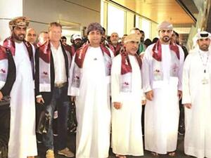  Oman delegation headed by Sheikh Salim bin Saeed al-Wahaibi, President of the Oman Football Association, at the Hamad International Airport yesterday