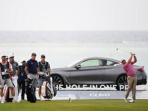 Graeme McDowell of Northern Ireland on the par three 16th tee during the second round of the Saudi International at Royal Greens Golf and Country Club on Friday in King Abdullah Economic City, Saudi Arabia. — Courtesy photo