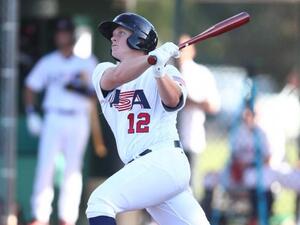 Andrew Vaughn is one of the top prospects in baseball, but does not know if he will be part of Team USA if it qualifies for the 2020 Summer Games. Photo courtesy of USA Baseball (Photo: UPI)