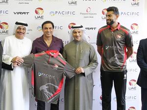 New UAE coach Robin Singh (third from left) with members of the Emirates Cricket Board on Wednesday. (Photo: Juidin Bernarrd)