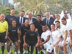 Marco Materazzi (second row, second from left) was part of the 'Match of Friendship' in Dubai two years ago. - KT file