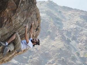Nasser Al-Zuhufi’s first rock climbing experience outdoors was in Al-Shafa, a village in Taif, in summer 2019. (Photo/Supplied)