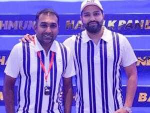 Mumbai Indians captain Rohit Sharma and head coach Mahela Jayawardene before attending the virtual press conference. (MI Twitter)