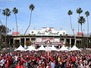 UCLA says Saturday's game against Stanford at the Rose Bowl in Pasadena, Calif., will be the Bruins' final game of the season. (Photo: Juan Ocampo/UPI)