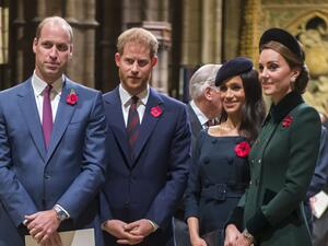 الأمير هاري وميغان ماركل والأمير ويليام وكيت ميدلتون