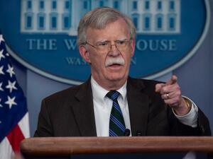 US national security advisor John Bolton speaks at a press briefing at the White House in Washington. (AFP/ File)