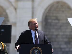U.S. President Donald Trump speaks during the 38th Annual National Peace Officers Memorial Service at the west front of the Capitol May 15, 2019 in Washington, DC. (AFP)