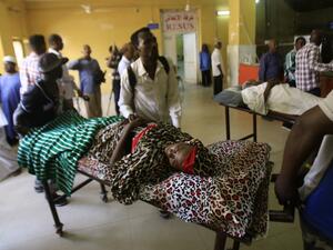 Patients in a hospital in Khartoum's twin city of Omdurman are shown on June 10, 2019 receiving treatment during a visit organised by Sudan's Health Ministry which claimed medical services. (AFP)