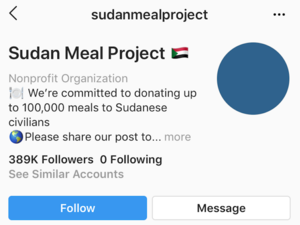 The Sudan Meal Project on Instagram was able to garner more than 1.7 million likes and thousands of shares. (Instagram/Screenshot)