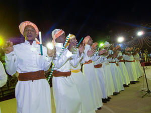 Saudi Arabian folklore performance in Al-Masmak on the celebrations of Eid Al-Fitr. (Shutterstock/ File Photo)