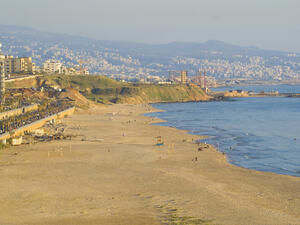 Ramlet Al Baida beach front of beirut city. (Shutterstock/ File Photo)