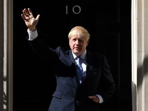 Britain's new Prime Minister Boris Johnson gestures after giving a speech outside 10 Downing Street in London on July 24, 2019. (AFP/ File Photo)