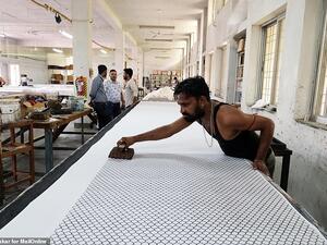 Workers at the factory - visited by MailOnline - earn an average take home salary of around 6,000 rupees per month - £70 - for a 48 hour week. This equates to 37 pence per hour. (MailOnline )