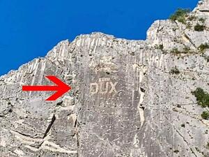 The word 'Dux'  was carved on a cliff near the village of Villa Santa Maria in central Italy. The etching was a tribute to the wartime fascist leader of the country Benito Mussolini  (www.dailymail.co.uk)