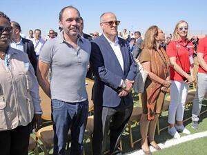 HRH Prince Ali at the inauguration of a football tournament in Zaatari Camp on Sunday (Photo courtesy of La Liga)