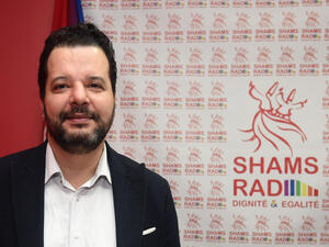 Tunisian lawyer Mounir Baatour, president of Association Shams, which supports the depenalization of homosexuality in Tunisia (FETHI BELAID/AFP/Getty)