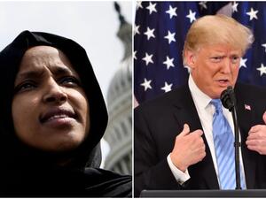 President Donald Trump (L) with US Rep. Ilhan Omar. (AFP/ File Photo)