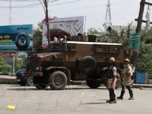 Indian security personnel standing guard on a street in Srinagar. (AFP/ File Photo)