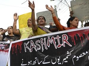 Members of the transgenders community shout anti-Indian slogans during a protest in Lahore on August 24, 2019. (AFP/ File Photo)