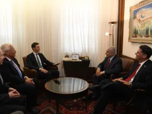 An important meeting with Jared Kushner, senior advisor to President Trump; Jason Greenblatt, US envoy to the Middle East; and David Friedman, US ambassador to Israel (Twitter)