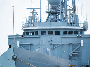 military ship or war ship sailing at sea during a deployment. (Shutterstock/ File Photo)