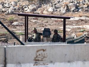 Members of the Turkish gendarmerie man an outpost along the border with Syria near the Syrian town of Atme in the northwestern Idlib province  (AFP)