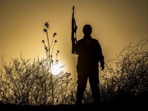 A member of the Bethnahrin Women Protection Forces (HSNB), an all-female Syriac-Assyrian paramilitary group under the umbrella of the Syrian Democratic Forces. (AFP/ File Photo)