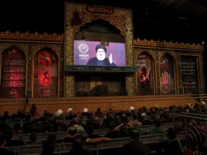 Nasrallah said today his movement's response to a recent drone attack on the group's Beirut stronghold had been "decided", adding that Israel "must pay a price" for the assault. (AFP/ File Photo)
