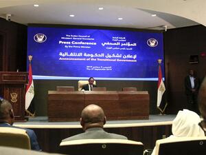 Sudan's new Prime Minister Abdalla Hamdok speaks during a press conference unveiling the first cabinet since veteran leader Omar al-Bashir's overthrow, in the capital Khartoum on September 5, 2019. (AFP)