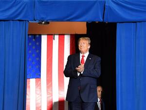 US President Donald Trump arrives for a campaign rally in Rio Rancho, New Mexico, on September 16, 2019. Nicholas Kamm / AFP