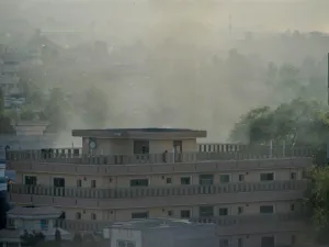 Smoke rises from a government building which is targeted by gunmen in Jalalabad on September 18, 2019.  (AFP/ File Photo)