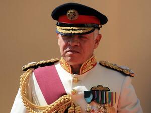 King Abdullah II of Jordan arrives in Parliament on October 14, 2018. KHALIL MAZRAAWI / AFP