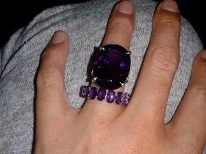 The woman, who was anonymous, posted an image of the sparkler on Facebook and even showcased the matching wedding band she had made alongside it. (Facebook)