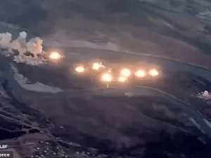 The US-led coalition says American warplanes have dropped 40 tons of bombs on an island along the Tigris River that's 'infested' with members of the Islamic State group. (US Air Force)