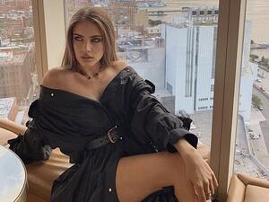 Bad taste: Influencer Xenia Tchoumi, 32, quickly deleted an offensive caption referring to 9/11 as 'dramatic'. (Instagram/Xenia Tchoumi)