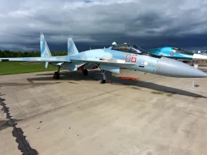 Russian Air Force Su-35 Flanker fighter aircraft on display at Kubinka airbase. (Shutterstock/ File Photo)