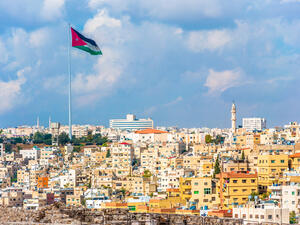 Jordan flag in Amman (Shutterstock)	
