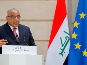 Iraq's Prime Minister Adel Abdul Mahdi speaks during a joint statement with French President at the Elysee Palace in Paris, on May 3, 2019. (AFP/ File Photo)
