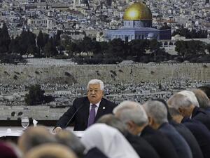 Abbas said he would discuss plans for new parliamentary elections with all factions, including longterm rivals Hamas, and renewed a pledge to hold the first elections since 2006, but without giving a timeframe.  (ABBAS MOMANI / AFP)