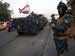 Iraqi police are seen deployed in Baghdad's predominantly Shiite Sadr City, on October 7, 2019. Demonstrations across Baghdad and the south have spiralled into violence over the last week. (AFP/ File Photo)