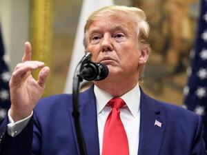 US President Donald Trump speaks during a signing of a US-Japanese trade agreement in the Roosevelt Room of the White House October 7, 2019, in Washington, DC. Brendan Smialowski / AFP